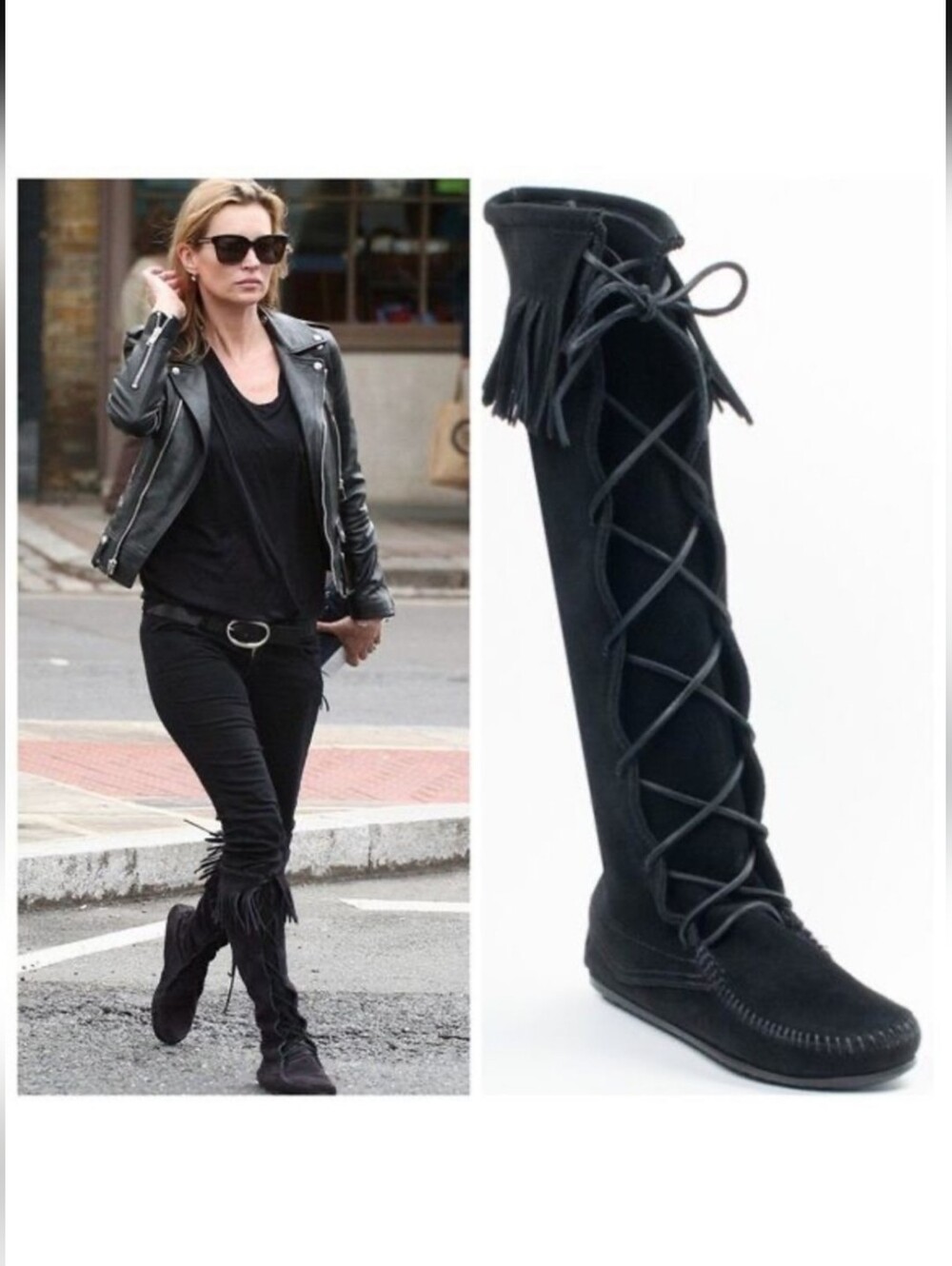 Minnetonka Front Lace Knee High Boots